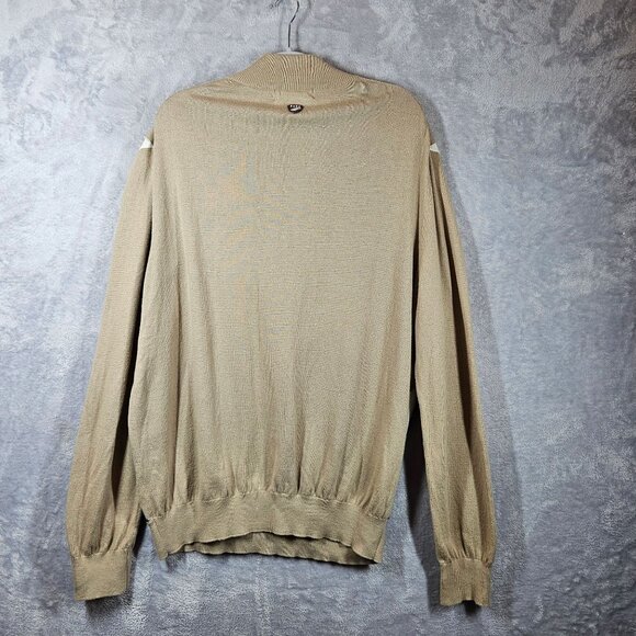 Glen Echo Mens Argyle Zip Pullover Sweater Size L Beige/Blue/White Golf Dad nerd - Picture 3 of 14